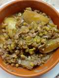 Porotos mung con papines