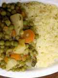Tumeric Rice with peas stew
