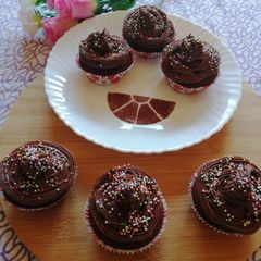 Chocolate Almond cupcakes A picture of Chocolate Almond cupcakes.