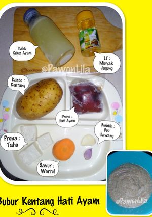 Foto resep MPASI Menu 4⭐ Usia 6 Bulan - Bubur Kentang Hati Ayam