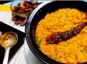 A picture of Restaurant dhaba style dal khichdi.