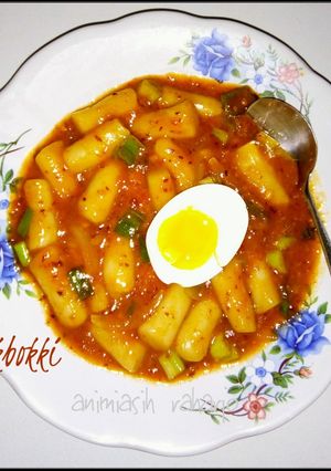 Foto resep Tteokbokki KW 💯 / Kue Beras saus Pedas 😊