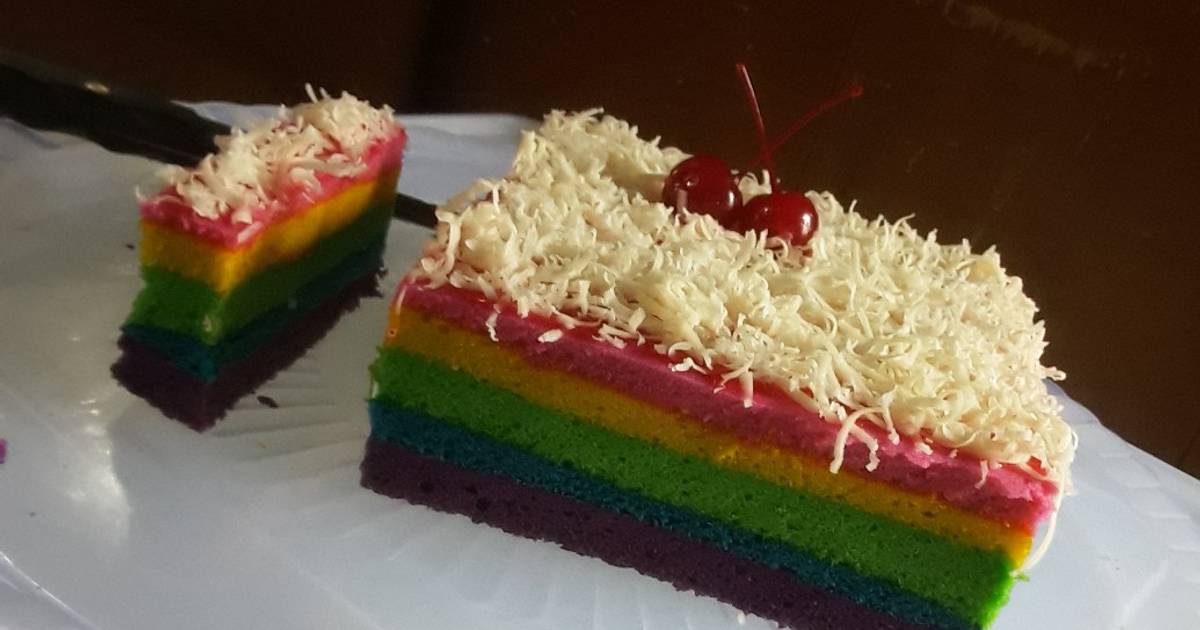 Resep Rainbow Cake Oleh RizKitchen - Cookpad