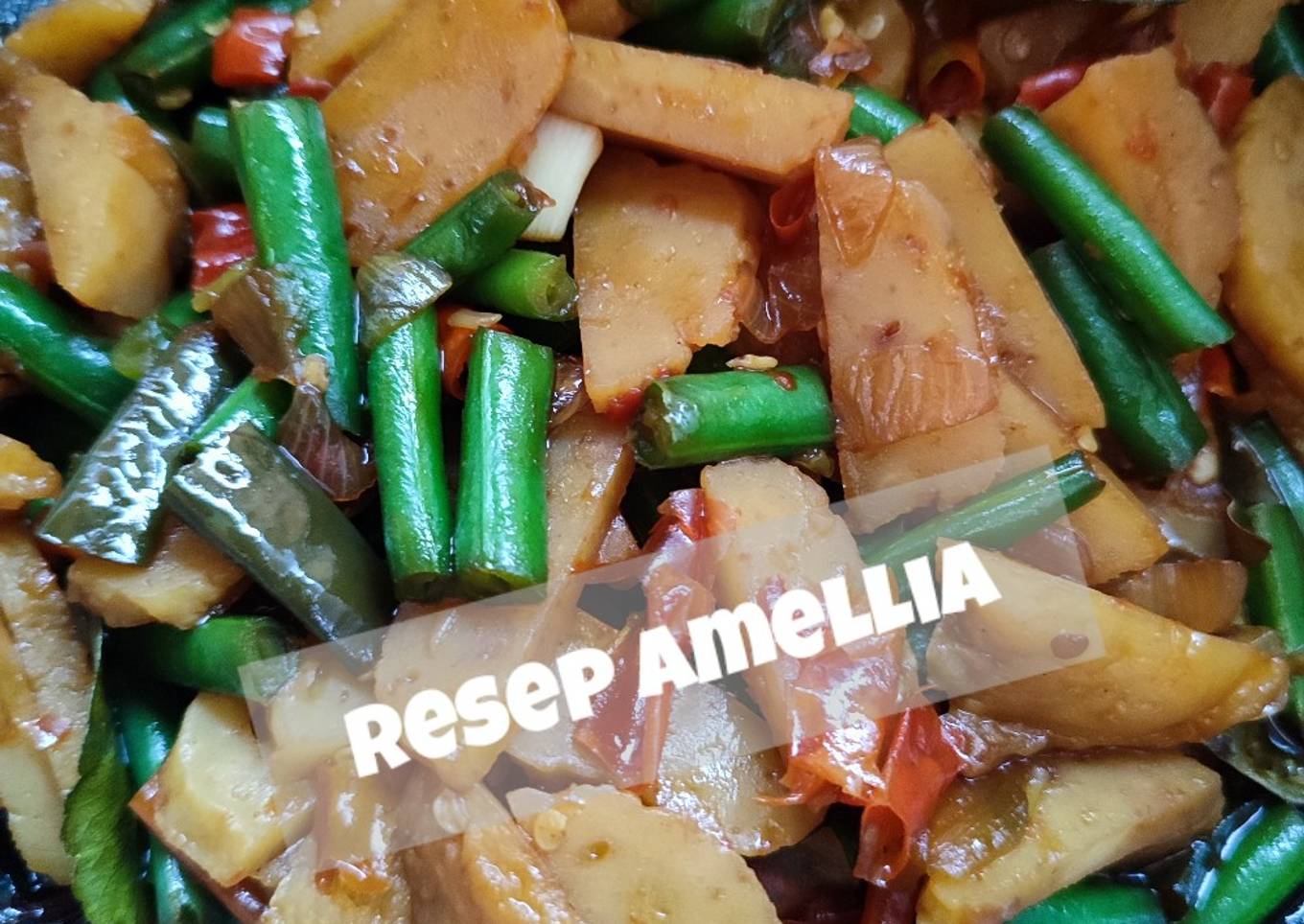 Tumis buncis bakso simpel