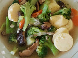 Simple Brokoli cah Jamur dan Tahu