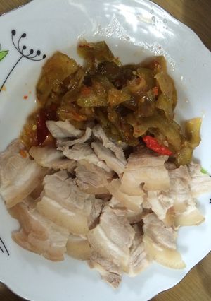 Hình của món Thịt luộc mắm dưa cải (dưa mắm).