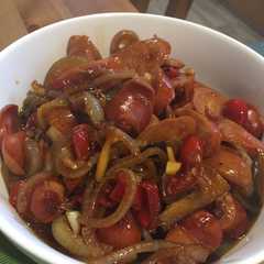 รูปของ Sosis saus tiram pedas