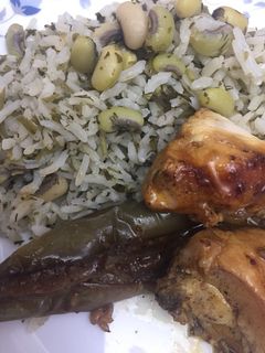 عکسی از دستور سبزی پلو با لوبیای تازه