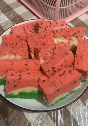 Foto resep Bolu Kukus Semangka Praktis