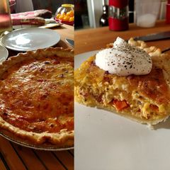 A picture of Cheese and Bacon Quiche.