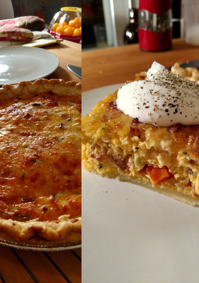 A picture of Cheese and Bacon Quiche.