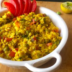 A picture of Mix veg daliya pulao.