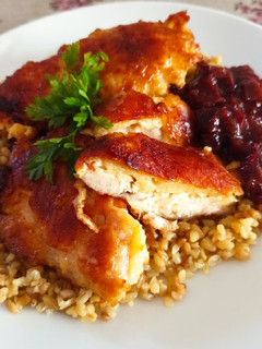 Sajtbundás csirkemell, sütőben sütve recept fotója