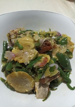 Foto resep Ikan asin jengkol cabe hijau