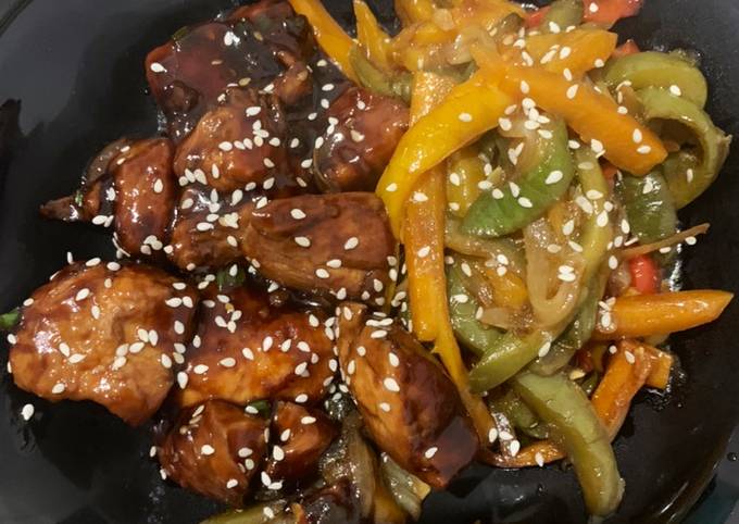 Pollo estilo oriental con verduras al wok Receta de Paula- Cookpad