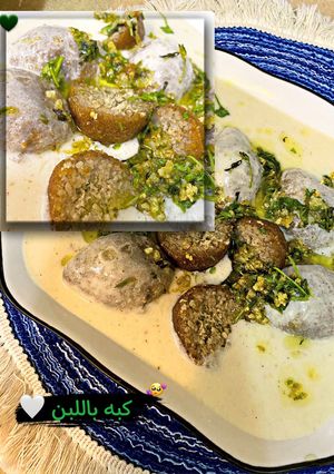 A picture of Kibbeh in Yogurt Sauce.