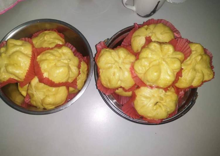 Bakpao labu kuning isi daging ayam