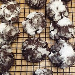 A picture of Double Chocolate Crinkle Cookies.