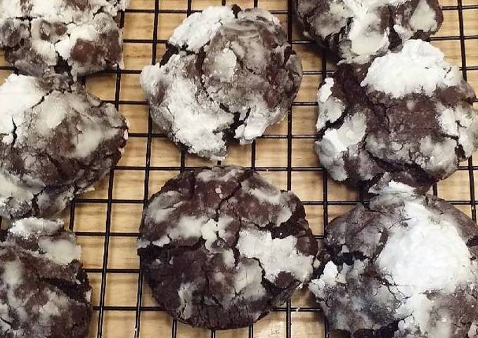 Double Chocolate Crinkle Cookies