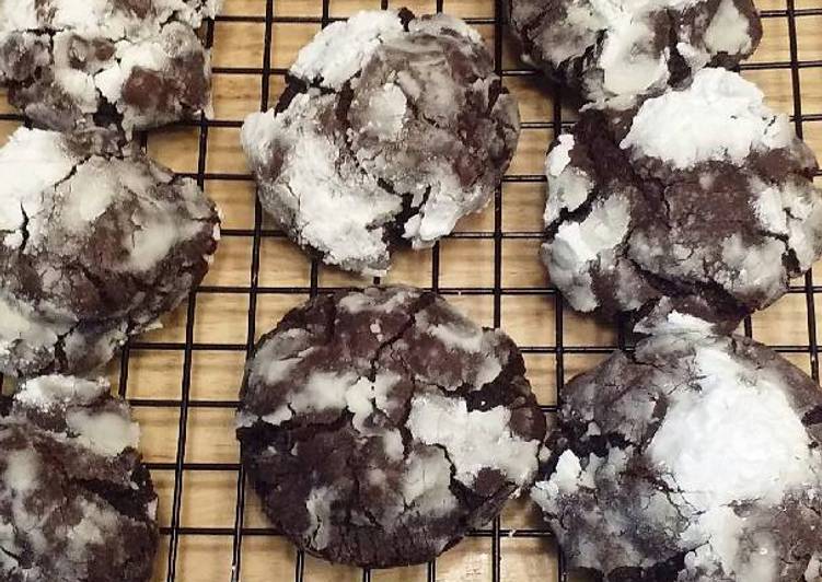 Steps to Make Perfect Double Chocolate Crinkle Cookies