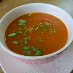 A picture of Tomato dhaniya shorba.