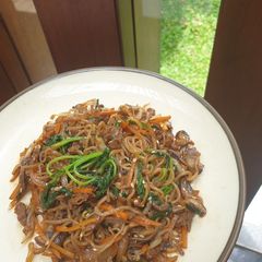 A picture of Japchae with Shirataki Noodle.