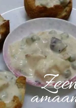 A picture of Russian Salad In Baked Bread Baskets.