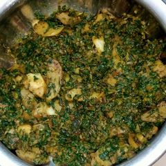 Aloo methi ki sabzi A picture of Aloo methi ki sabzi.