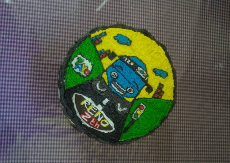 Resep: Kue Ultah karakter Tayo (2) yang Enak