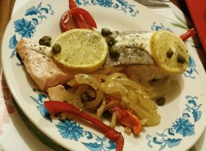 Una foto de Salmón al horno