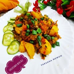 A picture of Cauliflower and aloo.