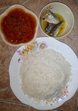 A picture of Rice and stew.