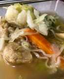 Sopa ramen con verduras
