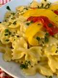 Farfalle con crema di peperoni