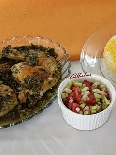 عکسی از دستور خورشت گشنیز با مرغ