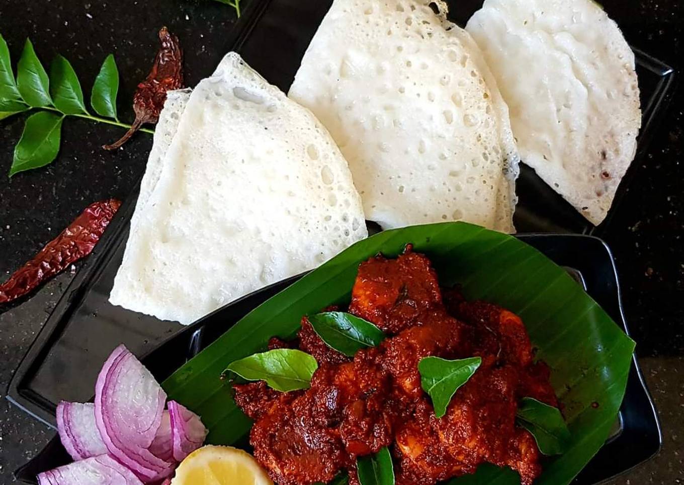 Neer Dosa & Prawn ghee roast
