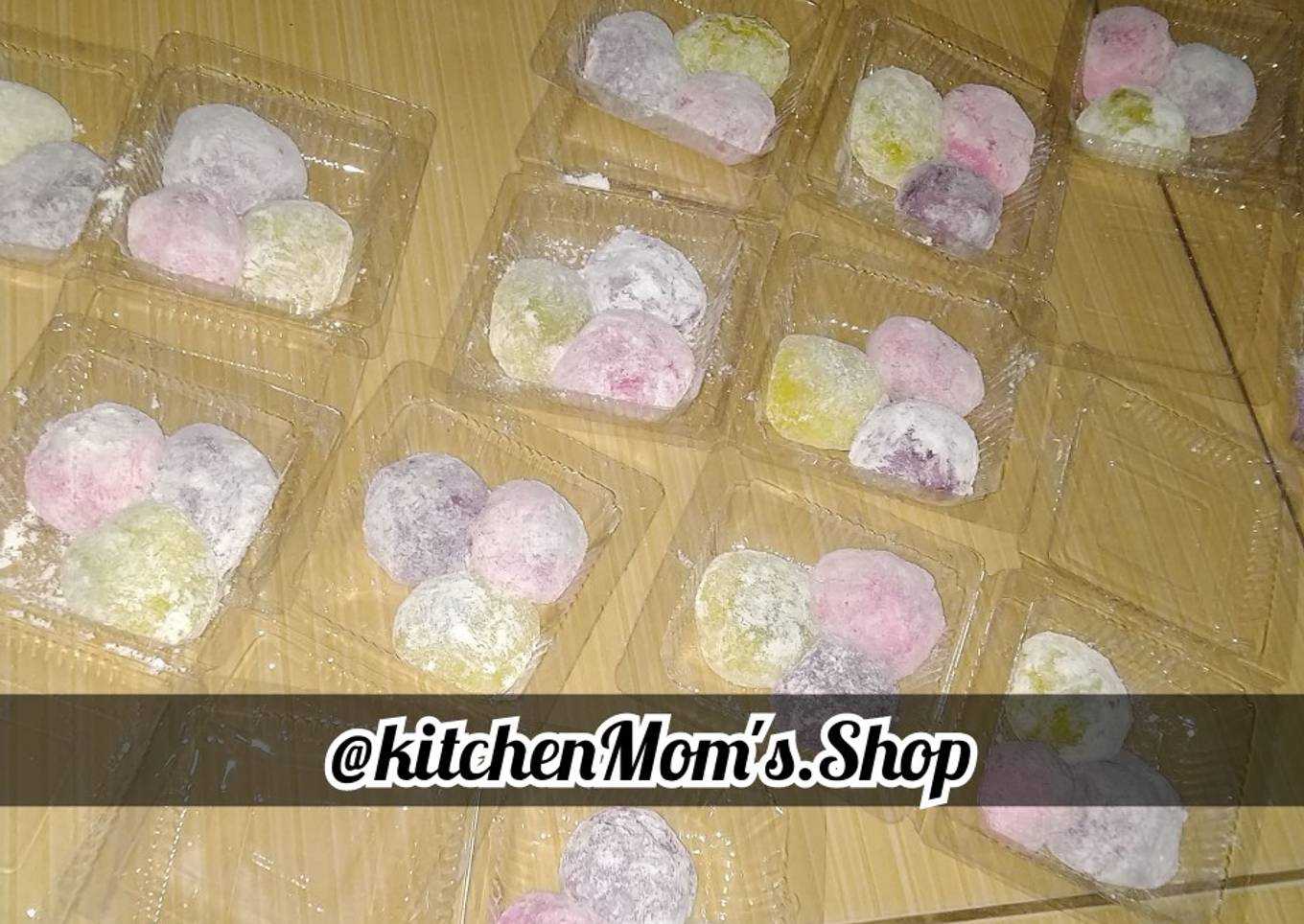 Resep Moci pelangi isi coklat