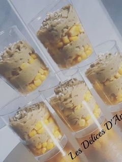 Une photo de Tiramisu guacamole de sardine maïs