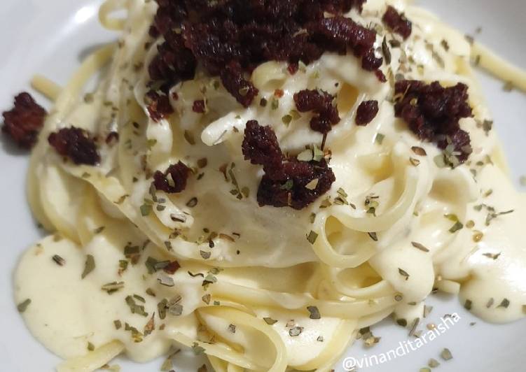 makanan Spaghetti Carbonara Creamy Jadi, mengenyangkan