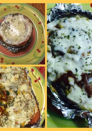Una foto de Zapallo relleno / Berenjena rellena