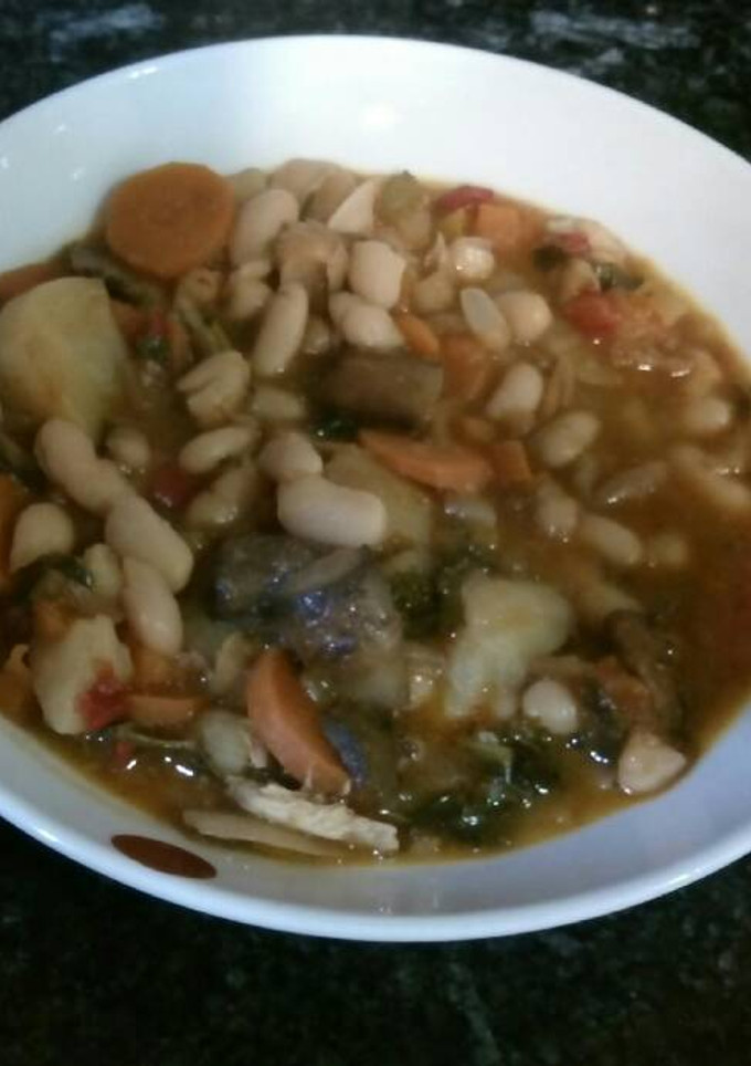 Una foto de Alubias veganas con miso