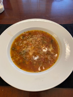 A picture of Chicken Vegetable Soup using whole chicken.