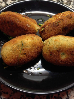 Una foto de Croquetones de pollo y champiñones portobello