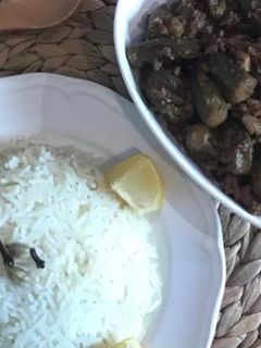 صورة لوصفة حمسه بامية باللحم من نوره الأموره