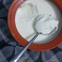 A picture of Homemade dahi... homemade lassi.