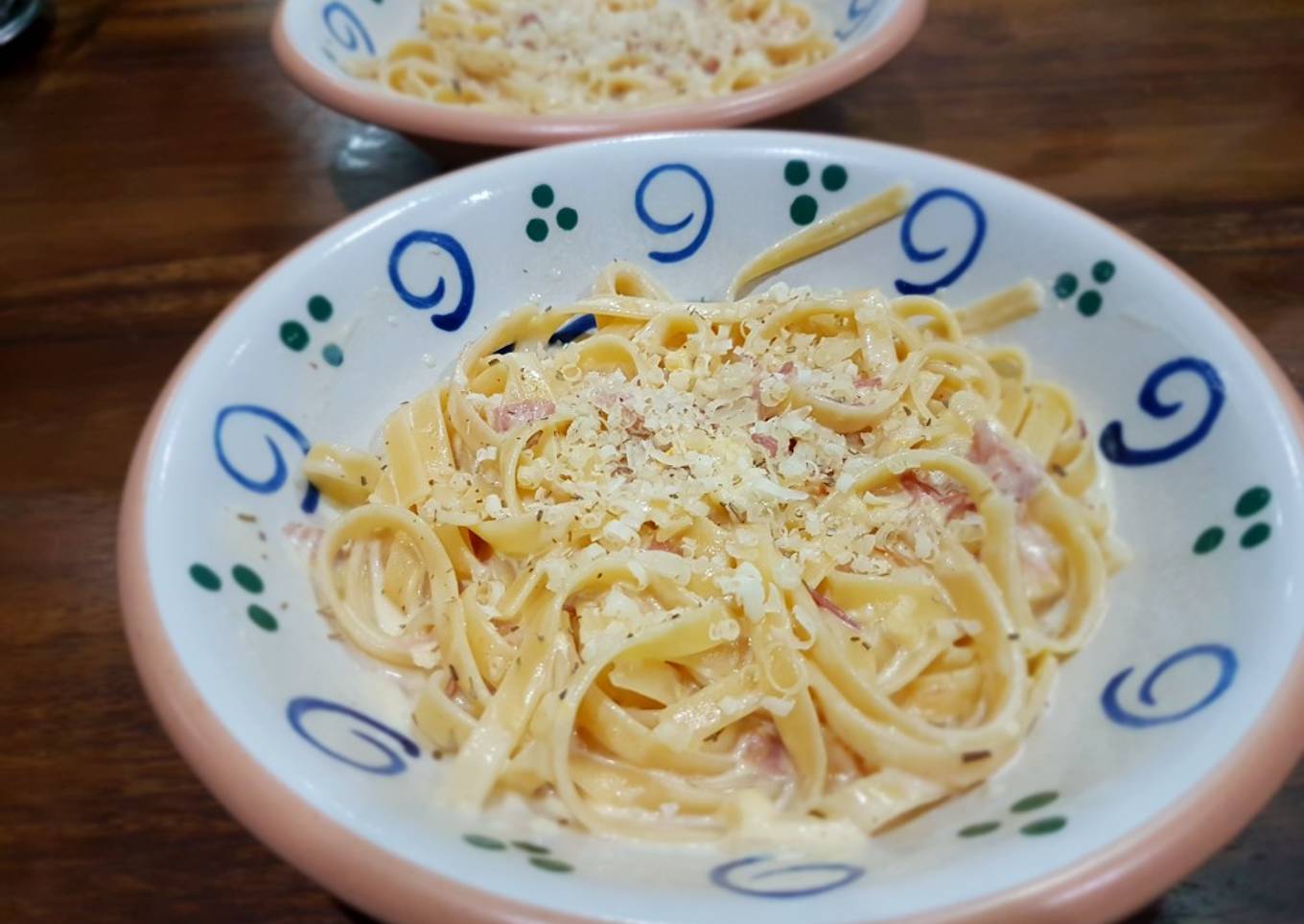 Fettucine carbonara simple
