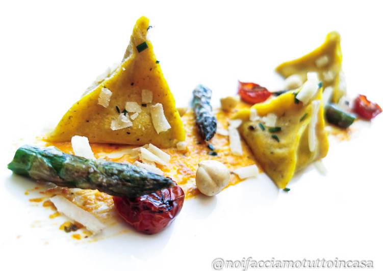 Step-by-Step Guide to Make Perfect Ravioli (Piramidi) Gluten Free agli Asparagi e Pesto Rosso