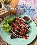 Grilled Beef Steak With Black Pepper Sauce