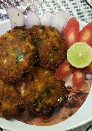 A picture of Chicken Shami kabab.