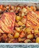 Assado de tofu e legumes